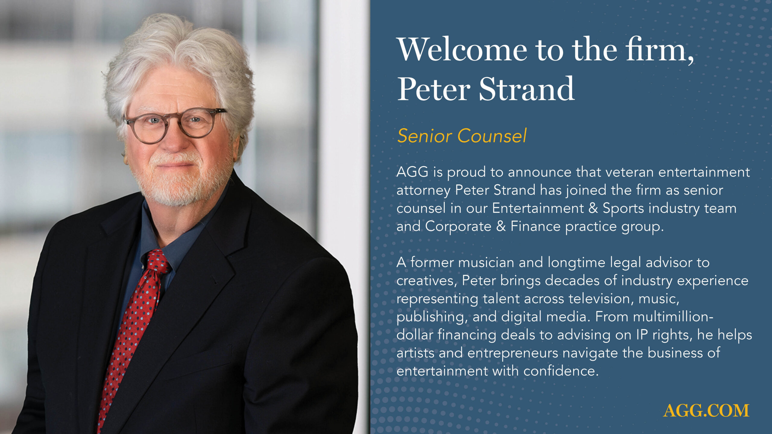 AGG Adds Veteran Entertainment Attorney Peter Strand to Expand ...